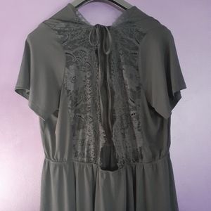 2X Black Open Lace Back top